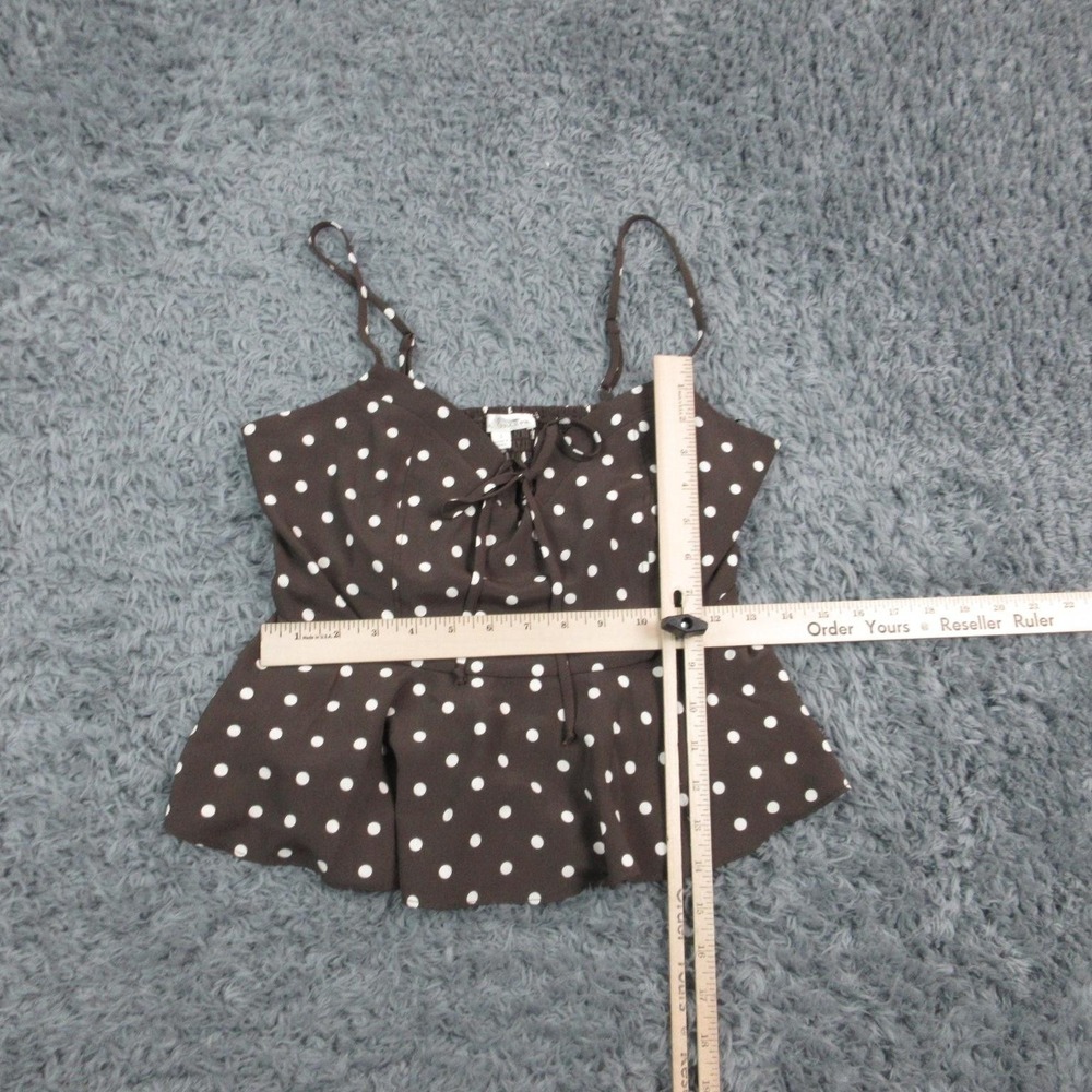 Nine Britton Shirt Womens Small Brown Polka Dot Peplum Camisole Tank Strappy NWT - Picture 5 of 14